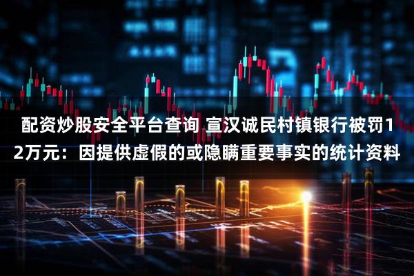 配资炒股安全平台查询 宣汉诚民村镇银行被罚12万元：因提供虚假的或隐瞒重要事实的统计资料