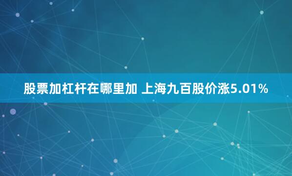 股票加杠杆在哪里加 上海九百股价涨5.01%