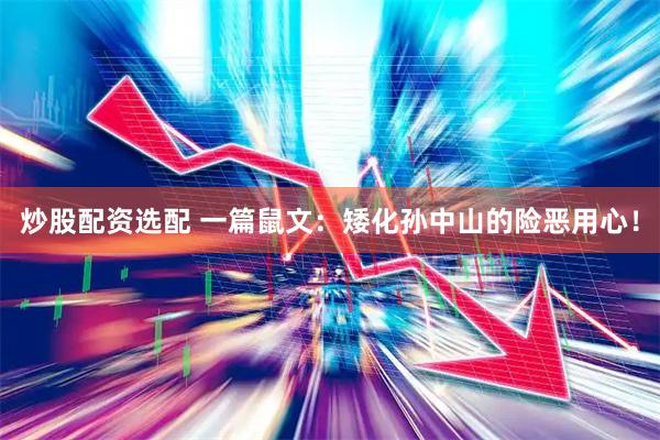 炒股配资选配 一篇鼠文：矮化孙中山的险恶用心！